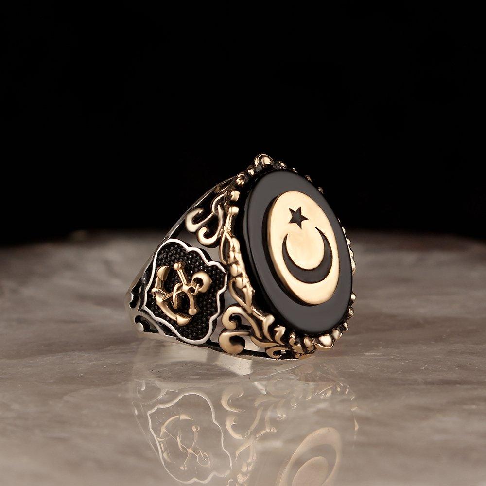 

Чапа ве Айылдыз Мотифли Оникс Ташлы 925 Аяр Эркек Гюмюш Юзюк 12