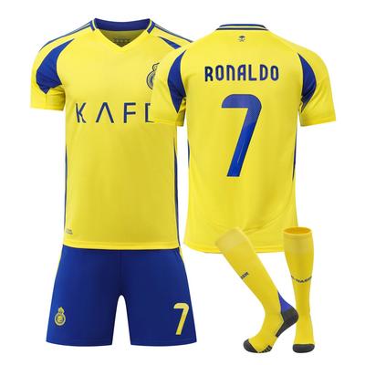 2024-25 Al-Nassr Domácí #7 RONALDO Sportovní tréninkový dresový set se ponožkami Pro teenagery, děti, dospělé Vlastní jméno Fotbalové soupravy