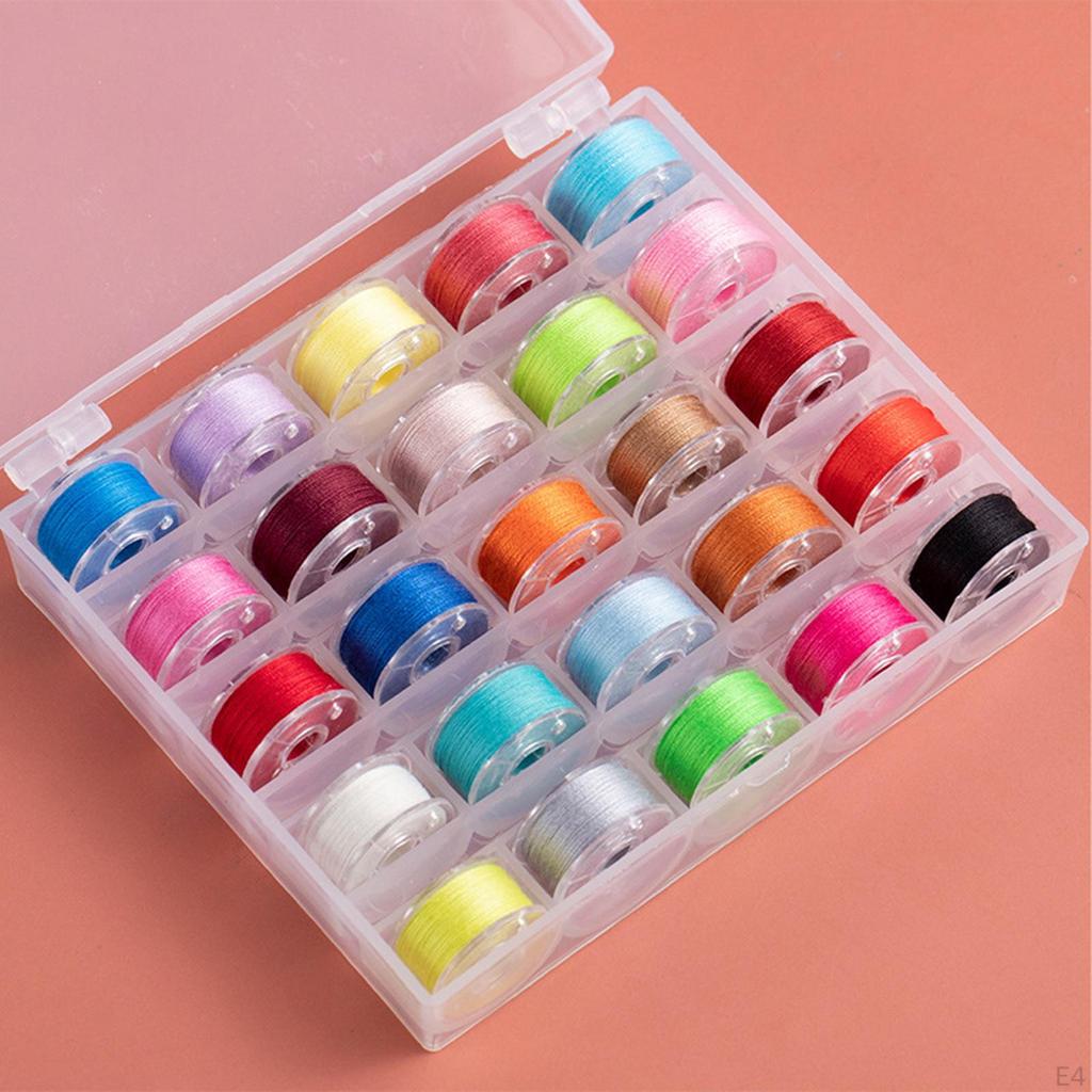 36 Pieces Prewound Bobbin Thread Collection Sewing Machine Bobbins Polyester Spools Storage