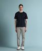 Panicalle Navy Basic Round Short Sleeve T-Shirt
