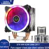 4-Copper Heat Pipe Silent CPU Cooler with 12cm Fan, Compatible with X77/X99 Motherboards, 2011 Desktop Tower Radiator.