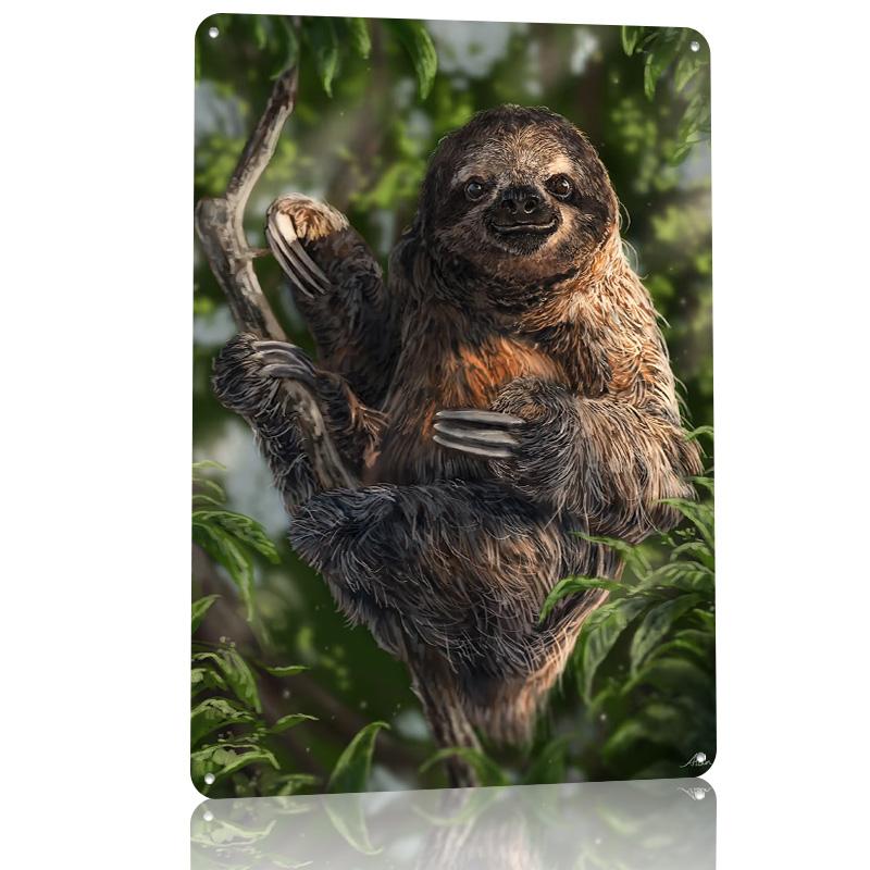 Sloth Personalized D Textured Metal Poster Wall Art Tinplate Sign for House Decor Room Decoration Gaming Vintage Decorations