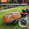 Robuuste Stalen ATV Kiepwagen, Laadvermogen 1500 Pond 15 Kubieke Voet, Trekhaak Kiepwagen Tuinwagen, met Afneembare Zijkanten en 2 Banden, voor