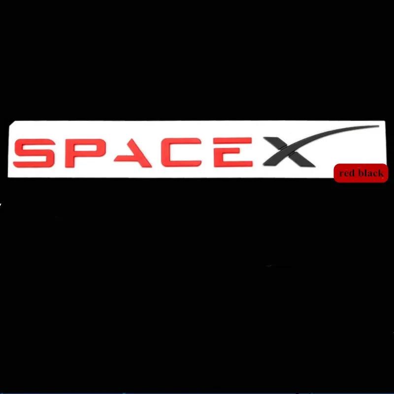 

ABS Space X Rear Boot Trunk Emblem Badge Car Sticker Decals for SpaceX Car Styling Accessories червоний колір чорний