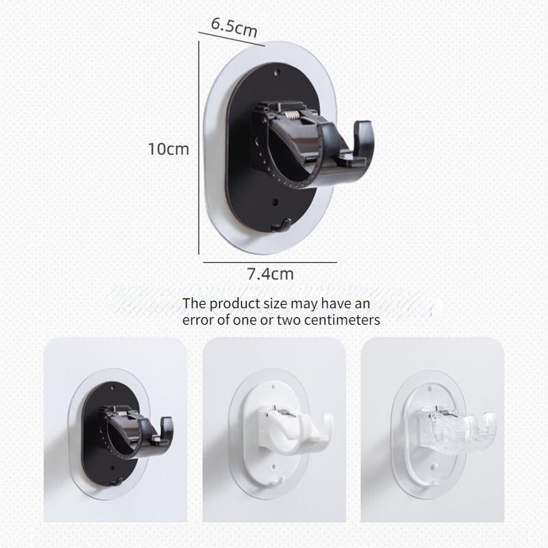 2pcs Self-adhesive Hooks Non Perforated Curtain Rod Clamp Hooks Shower Curtain Rod Hanger Brackets Household Fixed Clamp Hanger