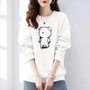 Brand Counter Women's 100% Cotton Fleece-Lined Sweatshirt - New Autumn/Winter Loose, Thickened Jacket, Trendy Minimalist Style.