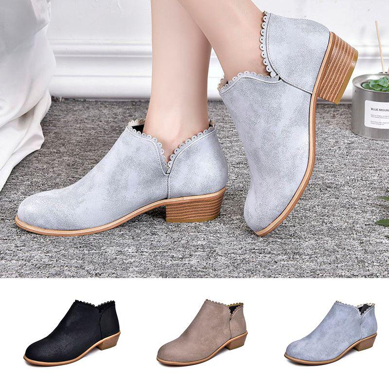 Buy Fashion Winter Womens Ankle Short Boots Low Heel Casual Party Shoes