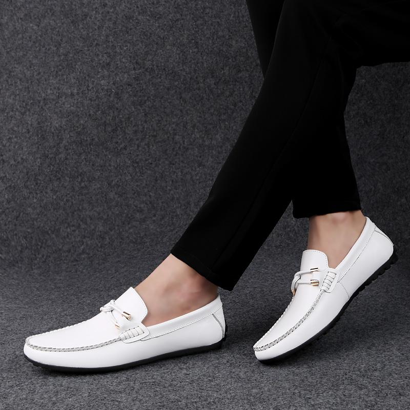 Loafers Men Classic Mens Slip on Shoes Genuine Leather Lightweight Men Casual Shoes 2024 New Male Comfortable Office Footwear