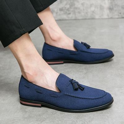 Men's British Style Pointed Toe Leather Tassel Loafers - Formal and Casual Plus Size Slip-ons