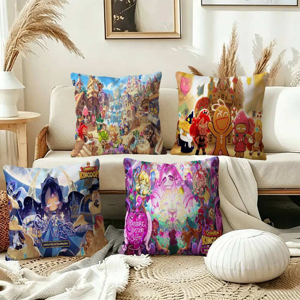 Game CCookie run Kingdom Decorative Room Aesthetics Pillow Case Home Decor Bedroom Sofa Bed Couch Pillow Cover x