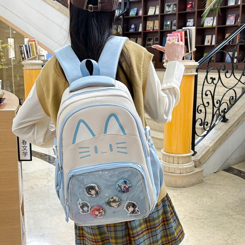 Student schoolbag High value junior high school girls backpack New large capacity backpack Student spine bag