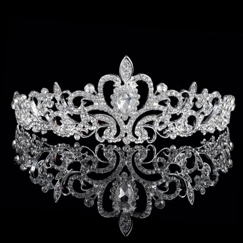 New Luxury Diamond Crown Bridal Wedding Water Diamond Crown Ladies' Elegant Adult Gift Princess Crown Girls' Jewelry Accessories