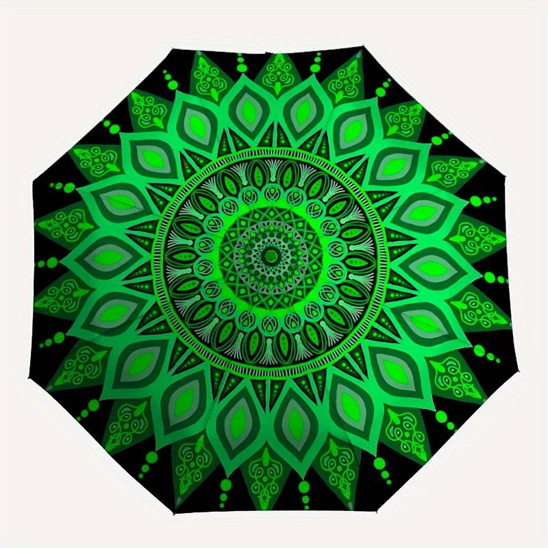 1pc Mandala Pattern Automatic Open/close Folding Umbrella, Compact Portable Travel Umbrella, Perfect Birthday/Christmas, Cute Umbrella, Dura