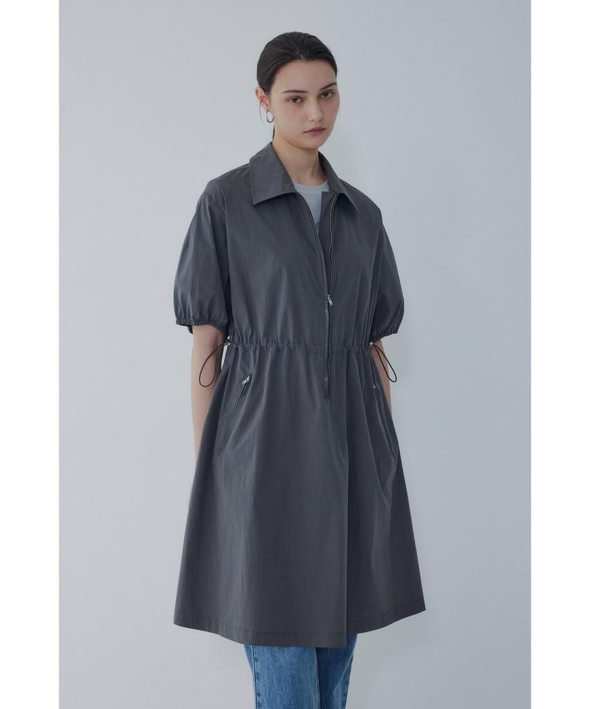 Bobeu Front Zippered Half Dress_Charcoal 7156237004
