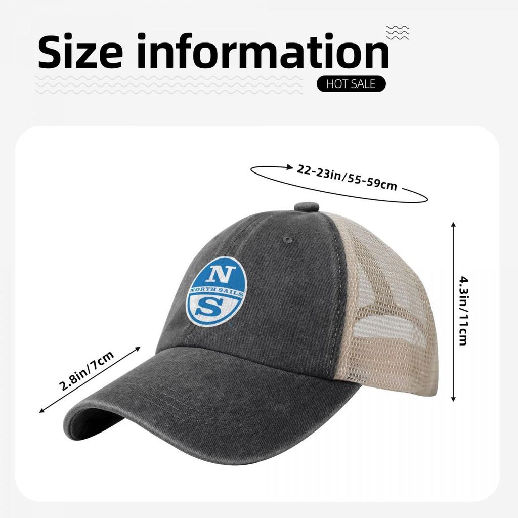 North Sails Logo Baseball Cap American Y2k Cool Trucker Hat Summer Unisex Women Outdoor Sports Snapback Cap