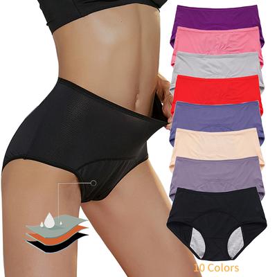 1/4 Stück große, atmungsaktive Mesh-Höschen vor und nach der Menstruation, auslaufsichere Unterhosen mit mittlerer und hoher Taille für Damenslips