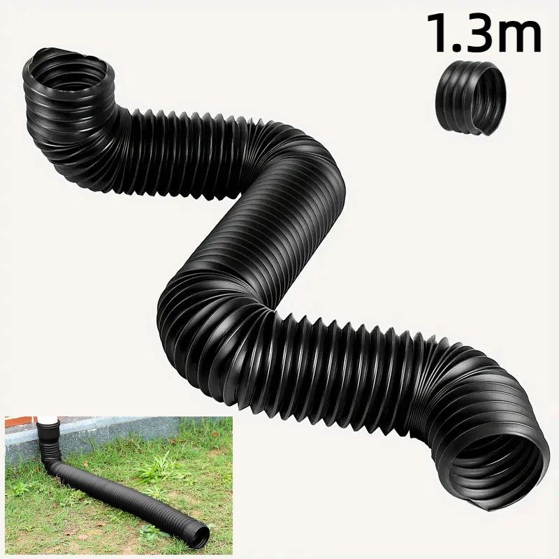 1.3M Expandable Flexible Downspout Extension Pipe Adjustable Rainwater Drainage Solution For Home Exterior