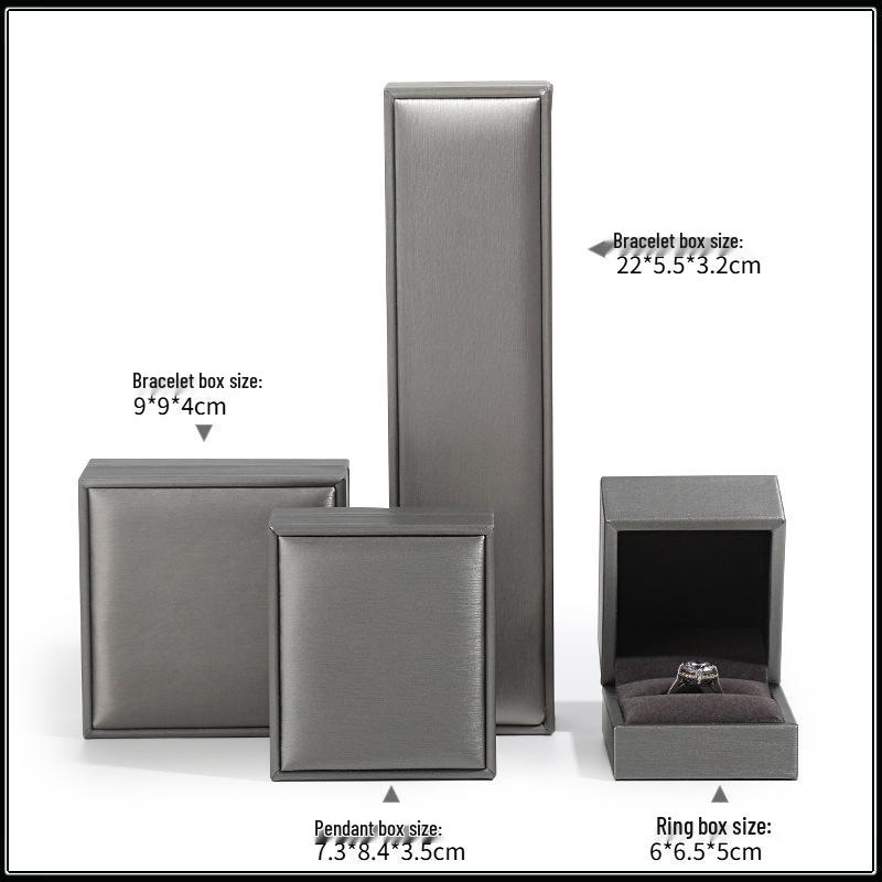PU Brushed Jewelry Box: Elegant Packaging for Rings, Bracelets, and Necklaces