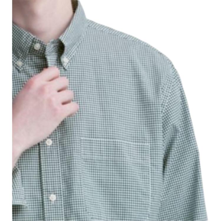 UNIQLO Single-Breasted Checkered Long Sleeve Shirt Unisex shirts Dark-Green 462379-58