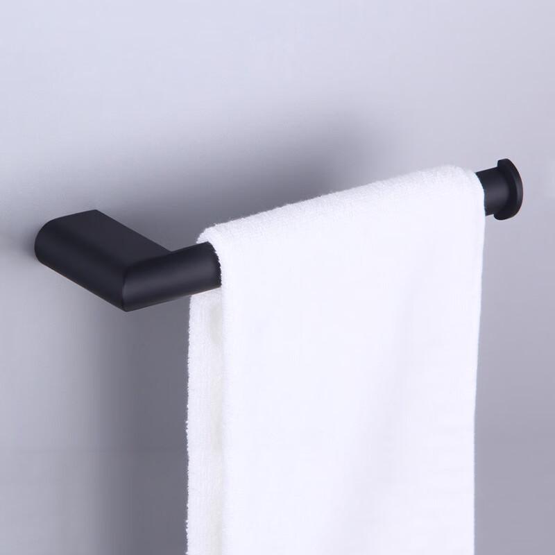 Minimalist Matte Black Wall-Mounted Towel Bar