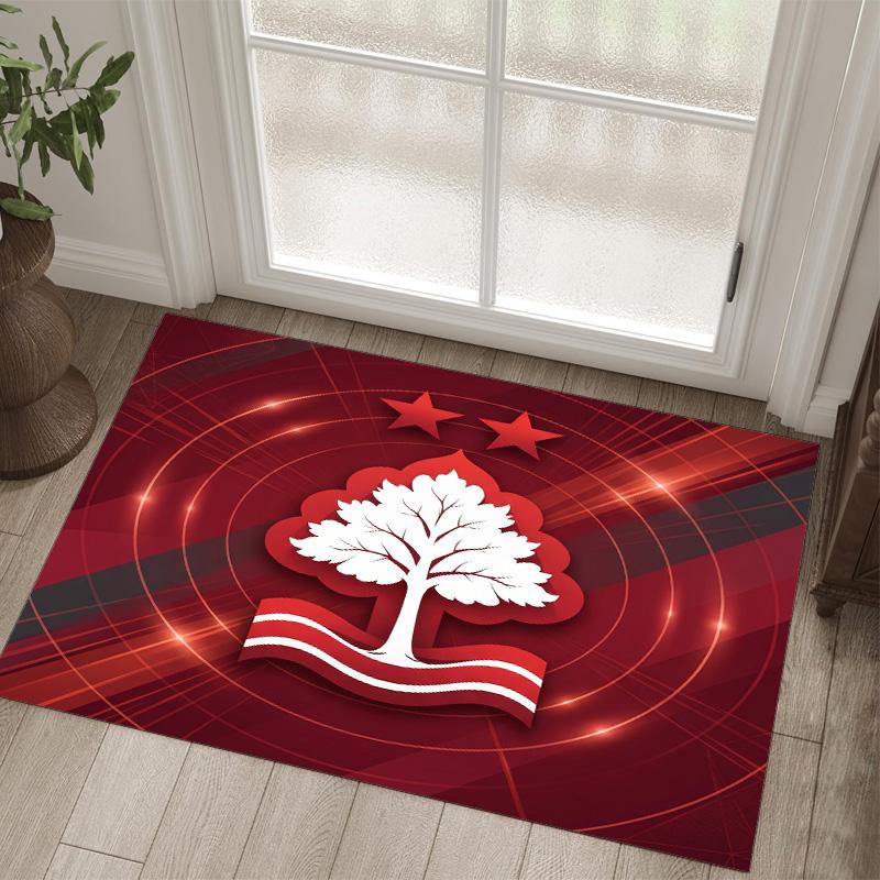 Nottingham Forest Design Kristall Samt Teppich Gemütlich Nicht?Rutschfester Teppich mit Aufdruck für Schlafzimmer Wohnzimmer Eingang