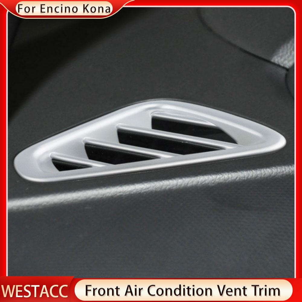 2Pcs Car Air Conditioning Vent Outlet Cover Trim Decoration Sticker for Hyundai Encino Kona Kauai 2017 - 