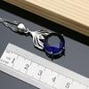 Blue Sapphire Gemstone Jewelry Sets 925 Silver Needle Earrings Rings Fine Women Jewellry Bride Necklace Set Dropshipping