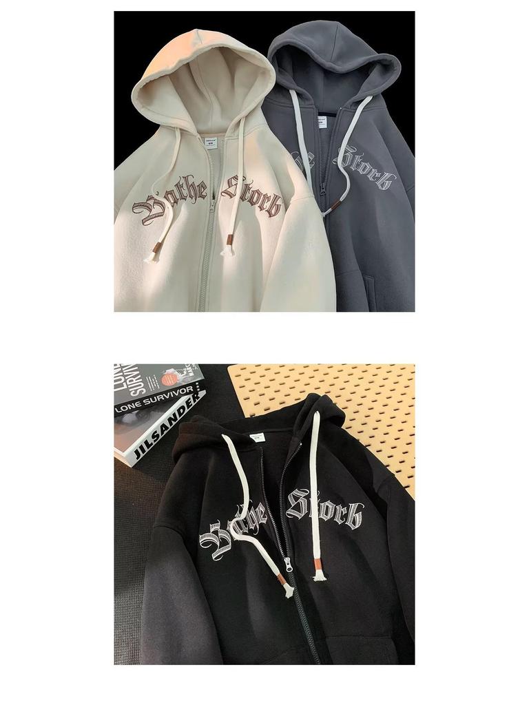 2023 Men's Casual Harajuku Hooded Zipper Cardigan Sweatshirt - Youth Trend