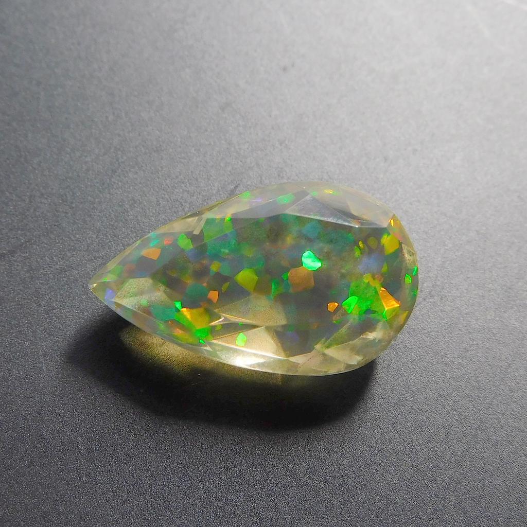 Excellent Lab Created Opal 9.10 Ct Pear Certified Loose Gemstone