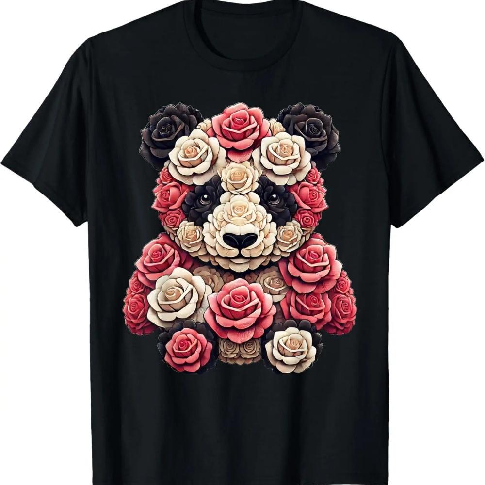 

Rose Panda Bear Flower Gardening Floral T-Shirt XXXXXL чёрный