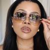 Frog-Shaped Frameless Sunglasses: 2024 Women's Fashion Metal Street Style