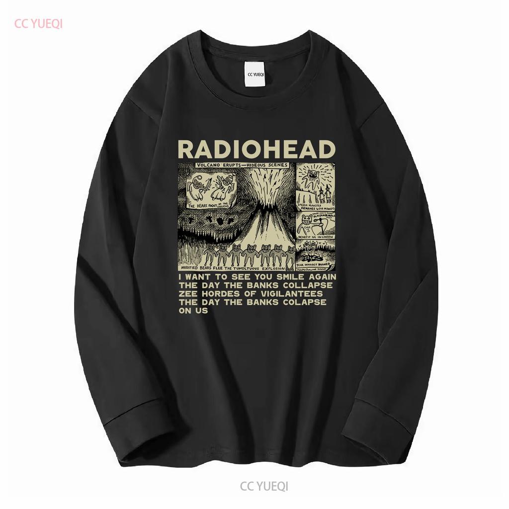Radiohead We Escape Cotton 100 Forest Green T shirt NH14426 vintage Washed Casual Breathable Top For Everyday Wear Stretched