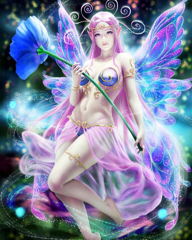 Pictură cu diamante noi elfi 5D bricolaj broderie cu diamante cu punct de cruce Poze cu strasuri Mozaic Decor pentru casa cadou pentru fete