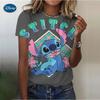 Summer Disney Lilo Stitch 3d Print T-shirts for Women Cute Lady Summer T-shirts Casual O-neck Stitch T-shirts