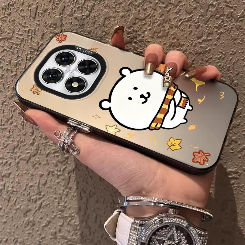 Brown Yellow Scarf Joke Bear Frosted Case for Xiaomi Redmi Note 14 13 12 10 Pro Plus 11S 14C 13C 12C 9C 11S K70 K60 A2 A1 Cover