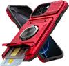 Case For iPhone 17 16 15 14 Pro Max 16 Plus Magnetic Rotated Ring Kickstand Heavy Duty Drop Protection Wallet Cover Funda Capa