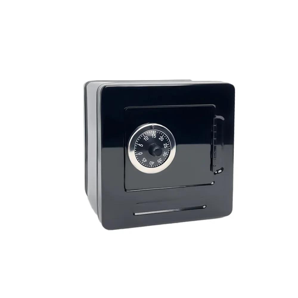 Metal Cash Box with Combination Lock Safe Money Tray Security Creative Piggy Bank Password Change Box Storage Box чёрный