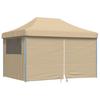 Vidaxl Pop-Up Party Tent with 4 Walls, Beige