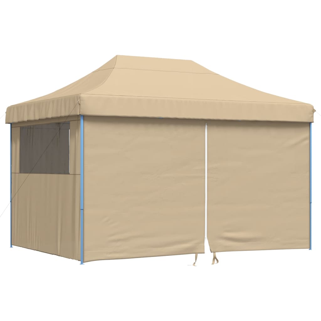 Vidaxl Pop-Up Party Tent with 4 Walls, Beige