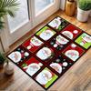 Santa Claus Patterns with Holiday Colors Patterned carpet, non slip mat suitable for living room and bedroom sofas