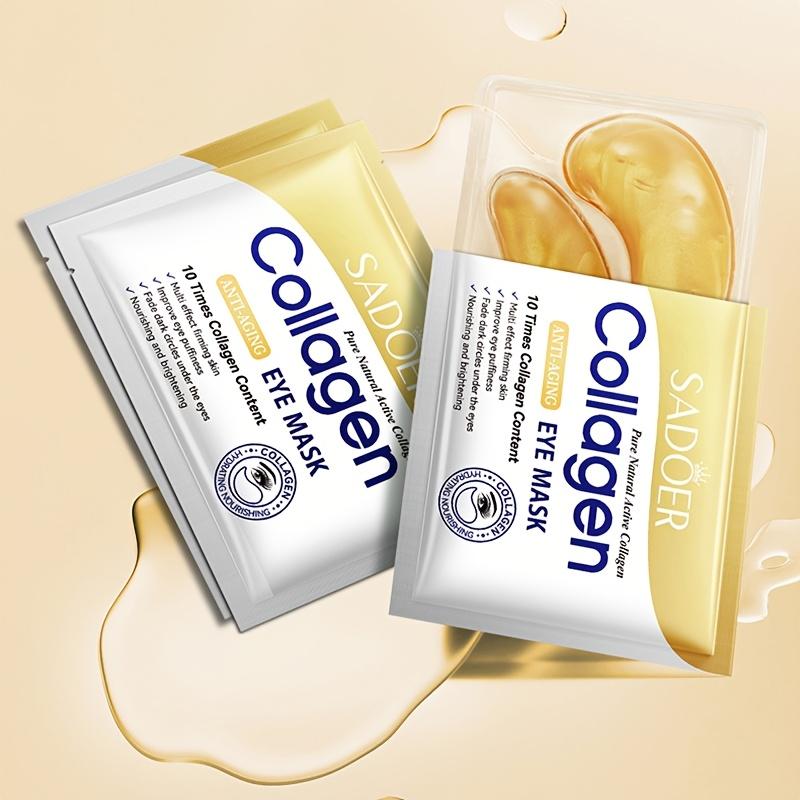 5pz Maschera Occhi al Collagene Morbida Beige Chiaro Idratante Rassodante Levigante Miglioramento Cerchi Scuri Intorno agli Occhi