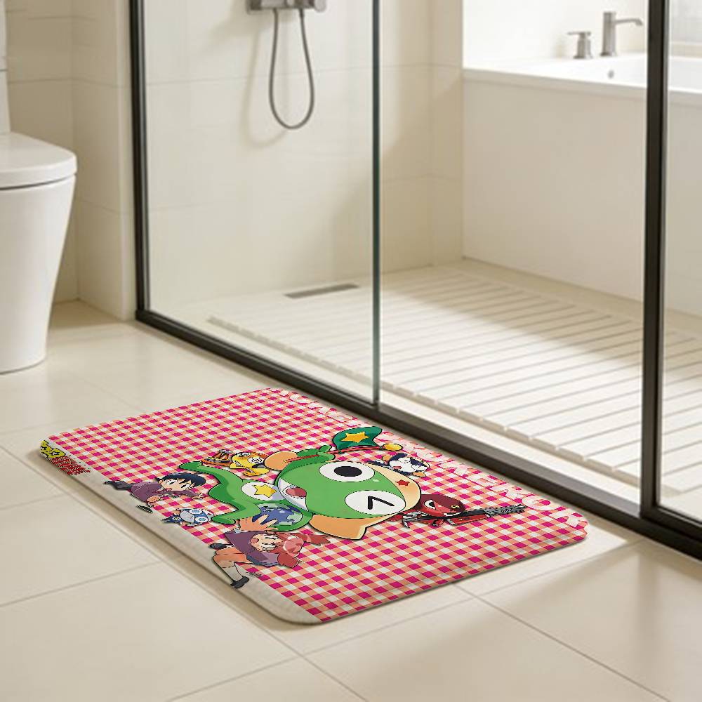 Keroro Frog Cool Gunsou Sergeant Floor Mat Rectangle Anti-slip Home Soft Badmat Front Door Indoor Outdoor Mat Welcome Doormat