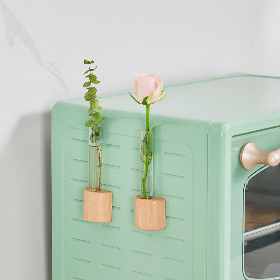 1/2 STÜCK Massivholz Kühlschrankmagnete Magnetisches Reagenzglas Vase Blumenarrangement Kreative Dekoration Wandbehang Wandvase
