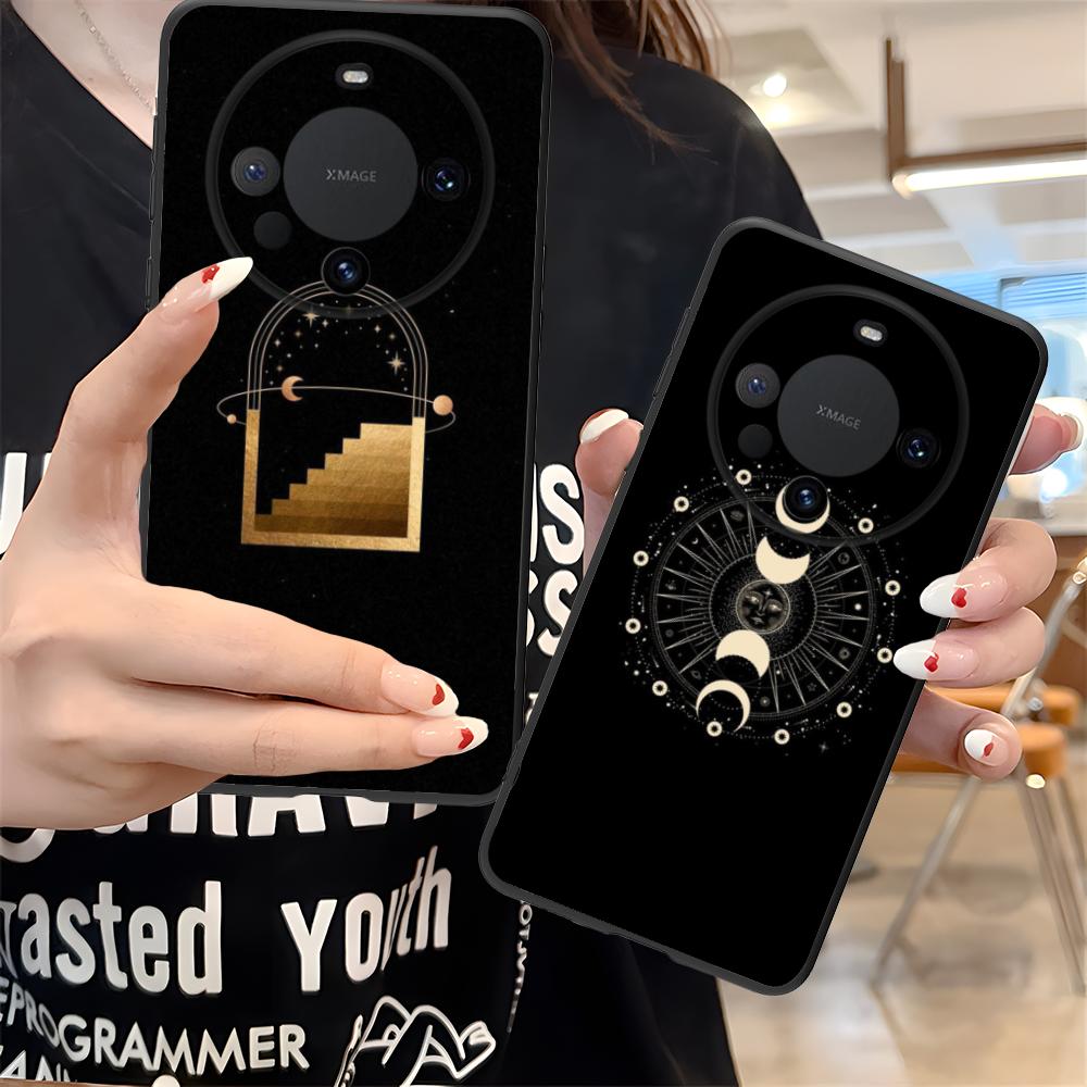 Sun Moon Mobile Cell Phone Case for Huawei Mate 60 50 40 30 20 10 Pro Plus Lite E 5G Colorful Printing Cover Cover Pretty Luxury