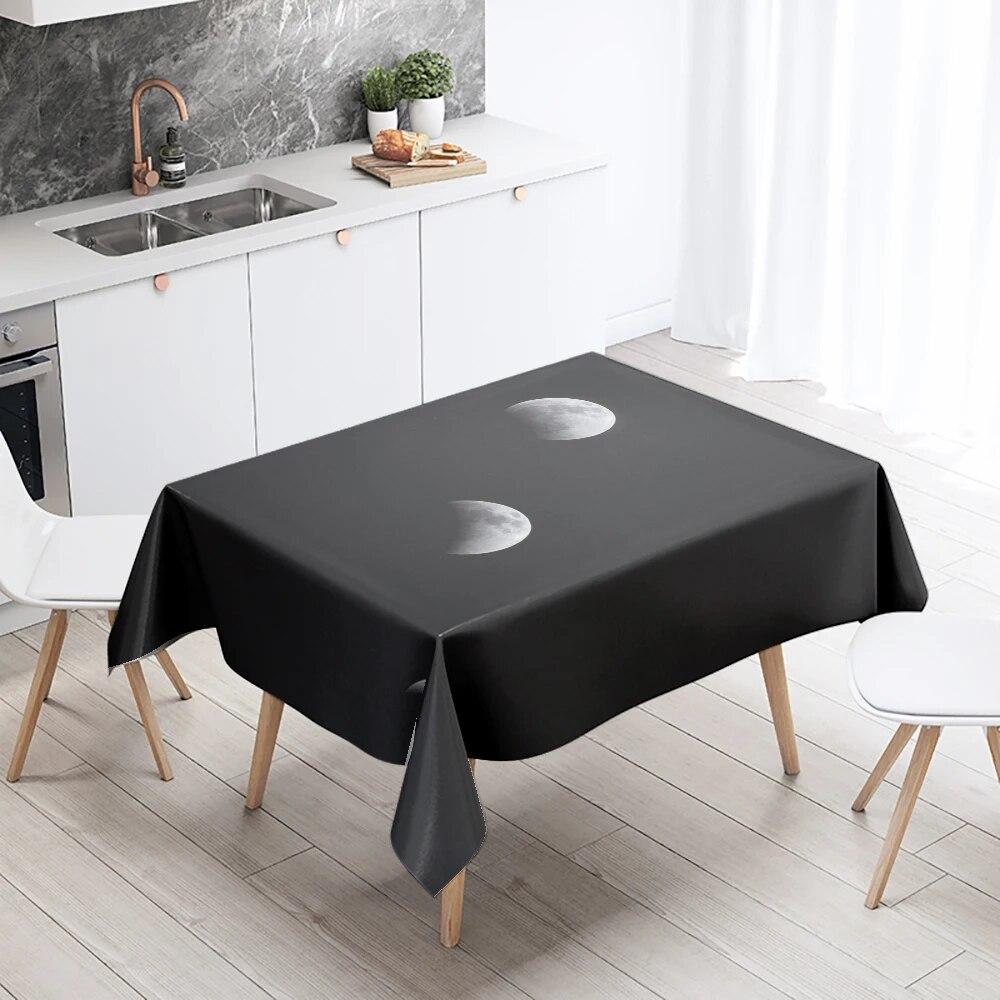 Starry Universe Tablecloth Planet Track  Anti-fouling Waterproof Rectangular Kitchen Table Home Decoration