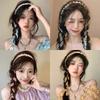 Summer Floral Braided Headband Womens Tied Hair Scarf Floating Headband Headband One System Pearl Tie