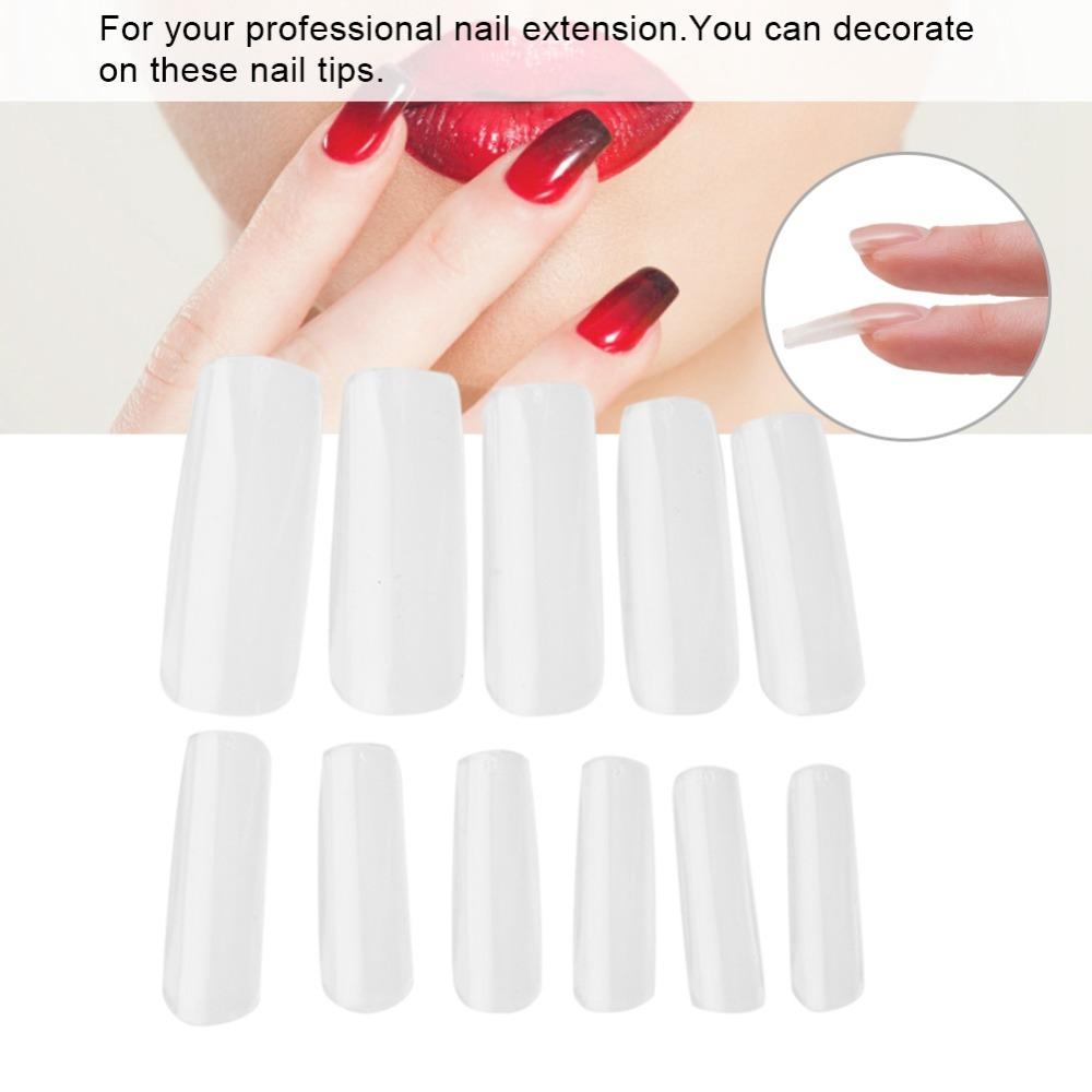 500pcs Transparent Full Coverage False Nail Tips DIY Press-On Nail Production