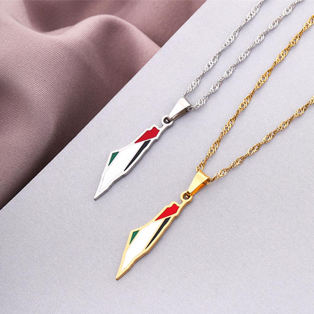 Compact Necklace Pendant Chain Fashionable Stainless Steel Map Pendant Stainless Steel Necklace