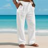 Men's Cotton And Linen Color Casual Trousers Long Pants