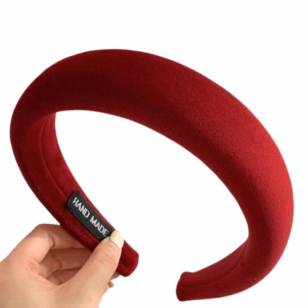 Solid Color Velvet Headbands Sponge Padded Thick Hair Hoop Bands Fashion Hair Hoop  Girls